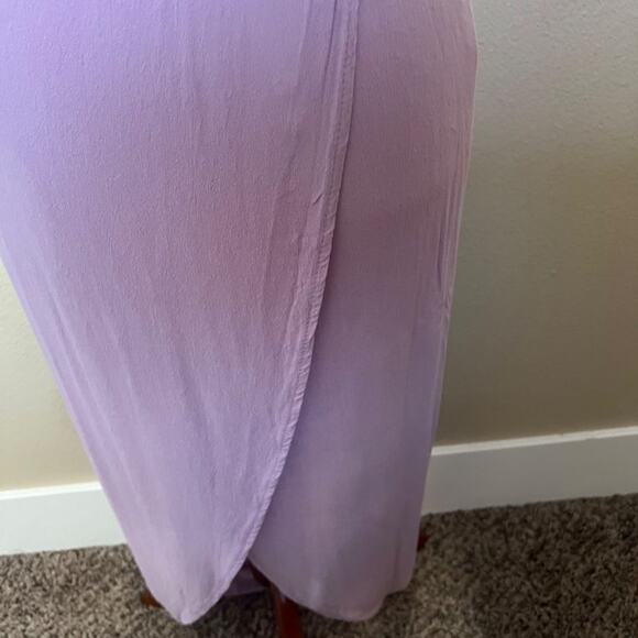 Everly dress lavender spaghetti strap high low lined elastic waist pull on Sz M - Picture 6 of 10